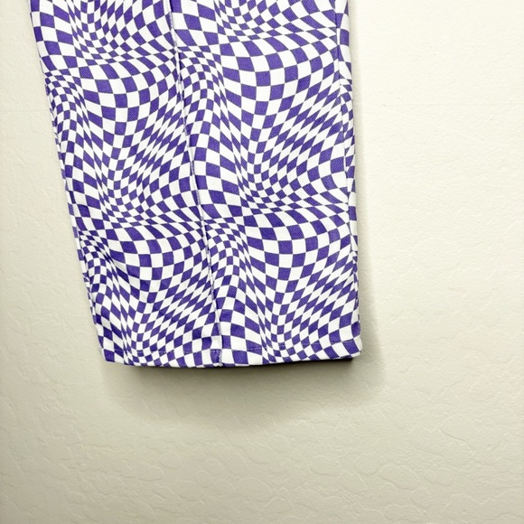 Lisa Says Gah Robyn Jeans Purple Warp Check Straight Leg Denim Rigid Size 30 - Picture 8 of 15